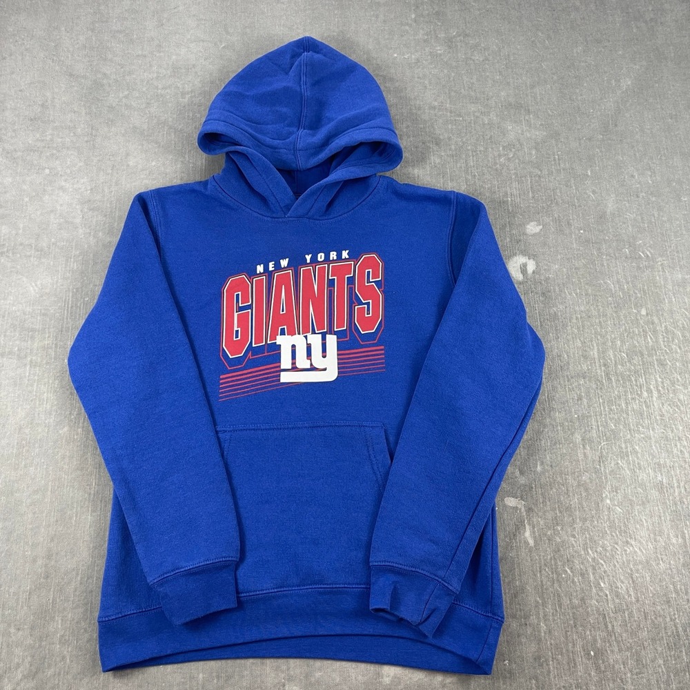 New York Giants NFL Team Apparel Youth Medium 10/12 Blue Hoodie Graphic Pullover